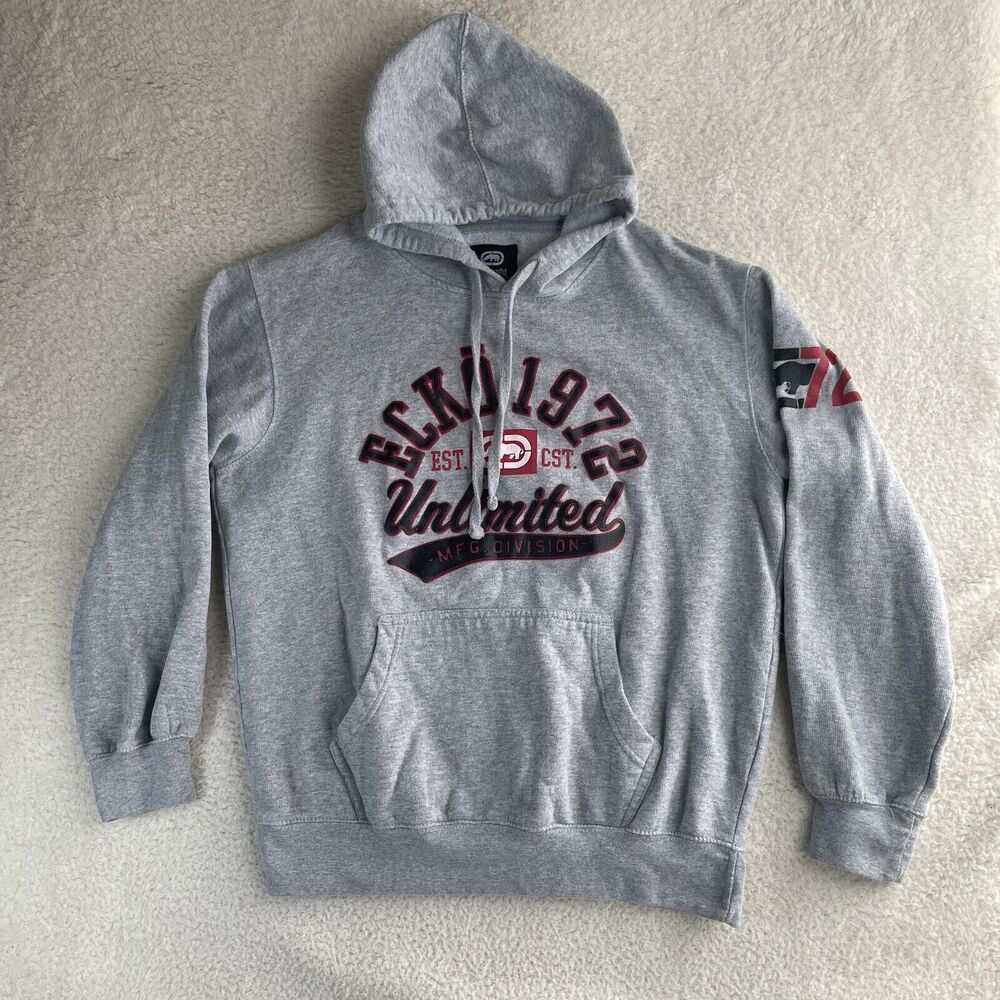 Ecko Unlimited Gray Hoodie with Red Accents